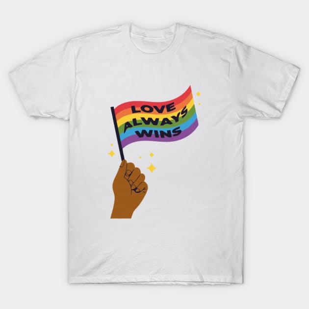 pride month love always wins flag T-Shirt by kiwodesign